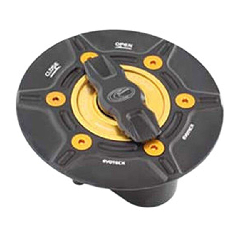 Bouchon de réservoir Evotech 1/5 de tour aluminium noir/or BMW S 1000