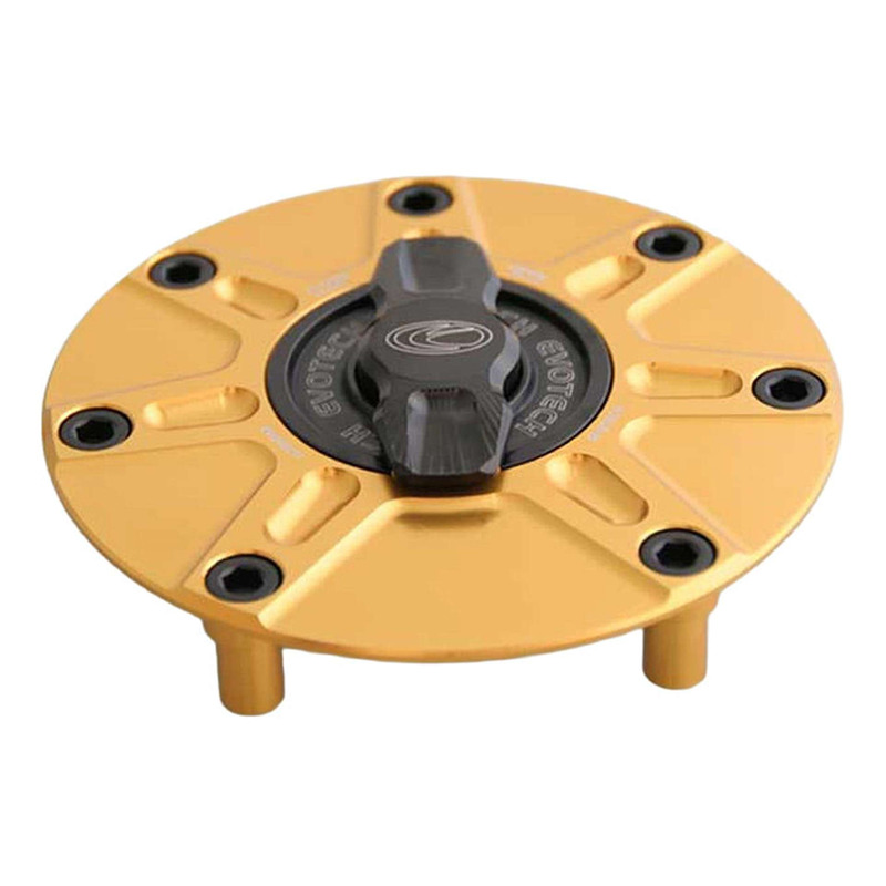 Bouchon de réservoir Evotech 1/5 de tour aluminium noir/or Honda CBR