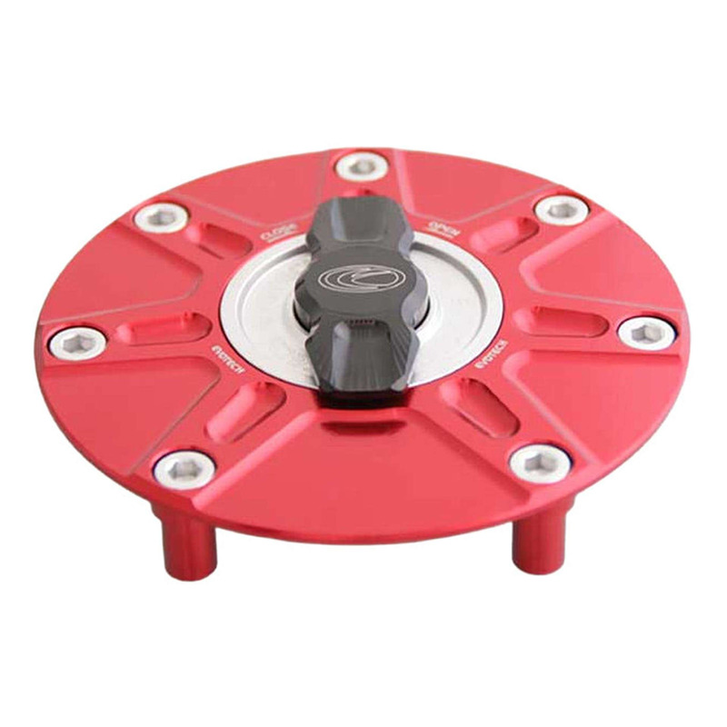 Bouchon de réservoir Evotech 1/5 de tour aluminium rouge/alu Honda CB