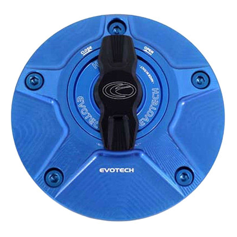 Bouchon de réservoir Evotech 1/5 de tour aluminium bleu Ducati 848 08