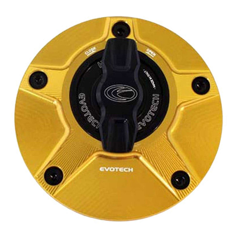 Bouchon de réservoir Evotech 1/5 de tour aluminium noir/or Ducati 848
