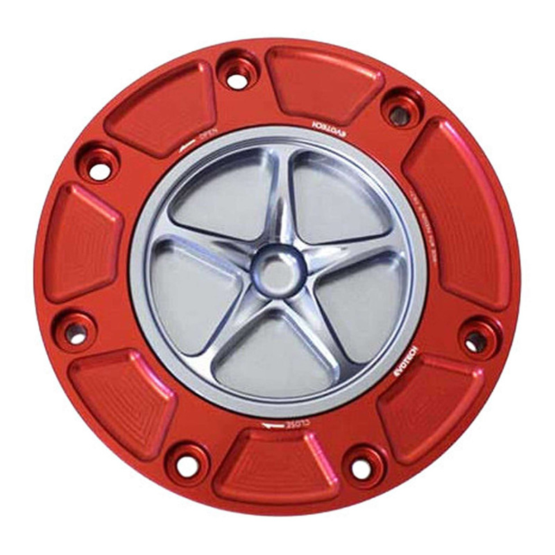Bouchon de réservoir Evotech aluminium Titane/Rouge Honda CBR 600 RR
