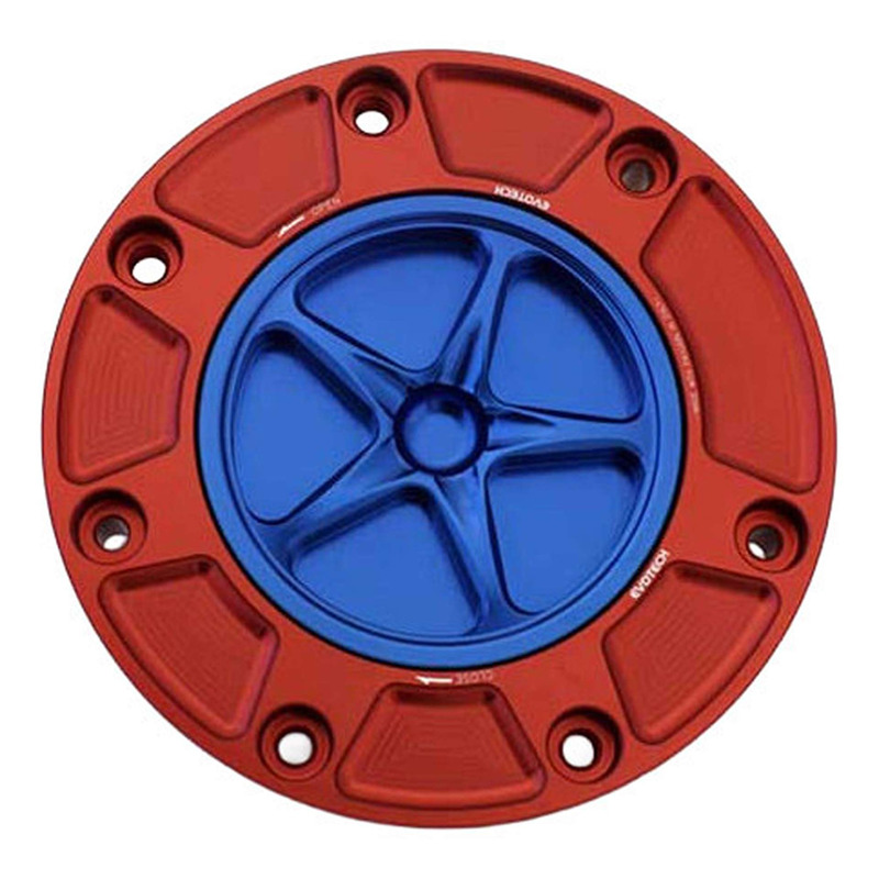 Bouchon de réservoir Evotech aluminium Bleu/Rouge Honda CBR 600 RR 00