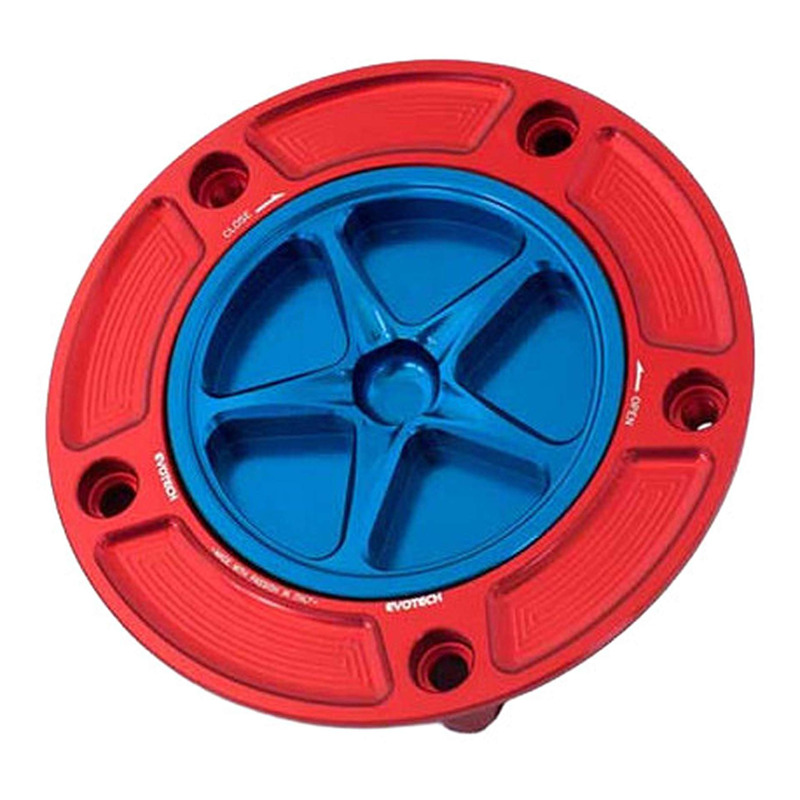 Bouchon de réservoir Evotech aluminium Bleu/Rouge Suzuki GSX-R 600 04