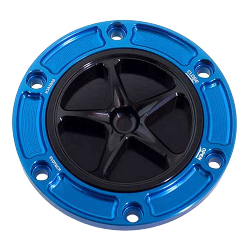 Bouchon de réservoir Evotech aluminium Noir/Bleu Aprilia Tuono 660 21