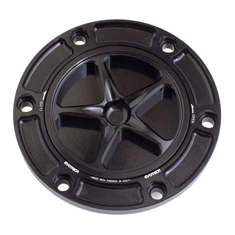 Bouchon de réservoir Evotech aluminium Noir/Noir Aprilia Tuono 660 21