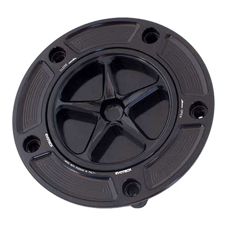 Bouchon de rÃ©servoir Evotech aluminium noir/noir Yamaha YZF-R6