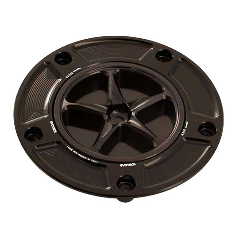 Bouchon de réservoir Evotech aluminium noir/noir Kawasaki ZX-6R 07-16