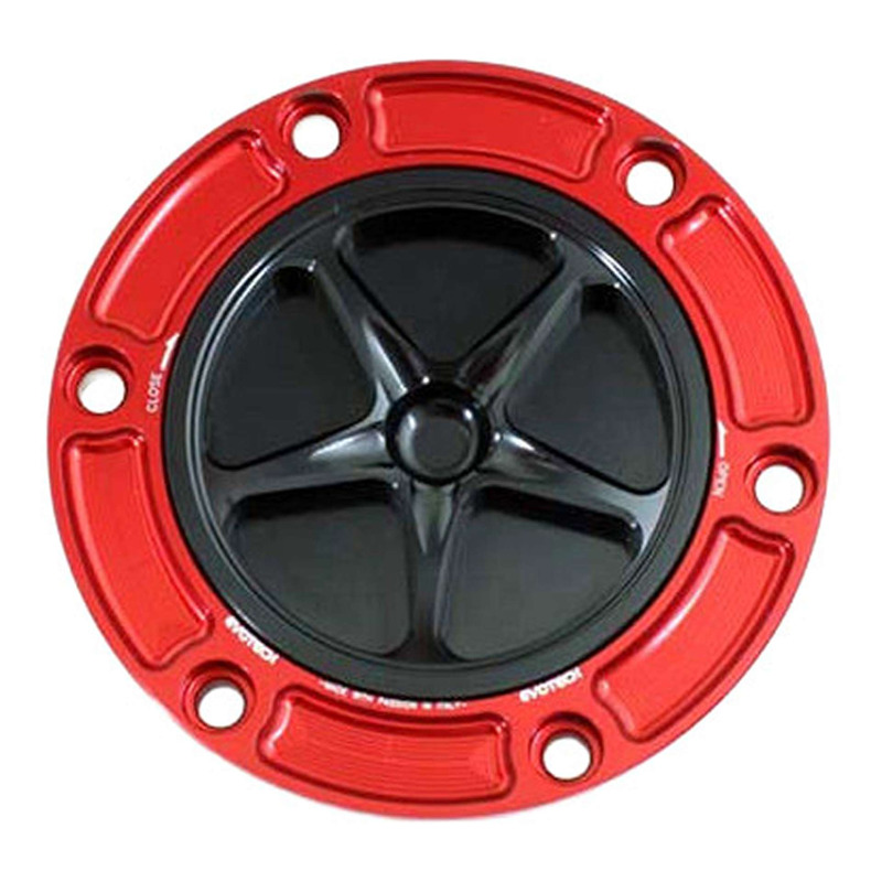 Bouchon de réservoir Evotech aluminium Noir/Rouge Aprilia Tuono 660 2
