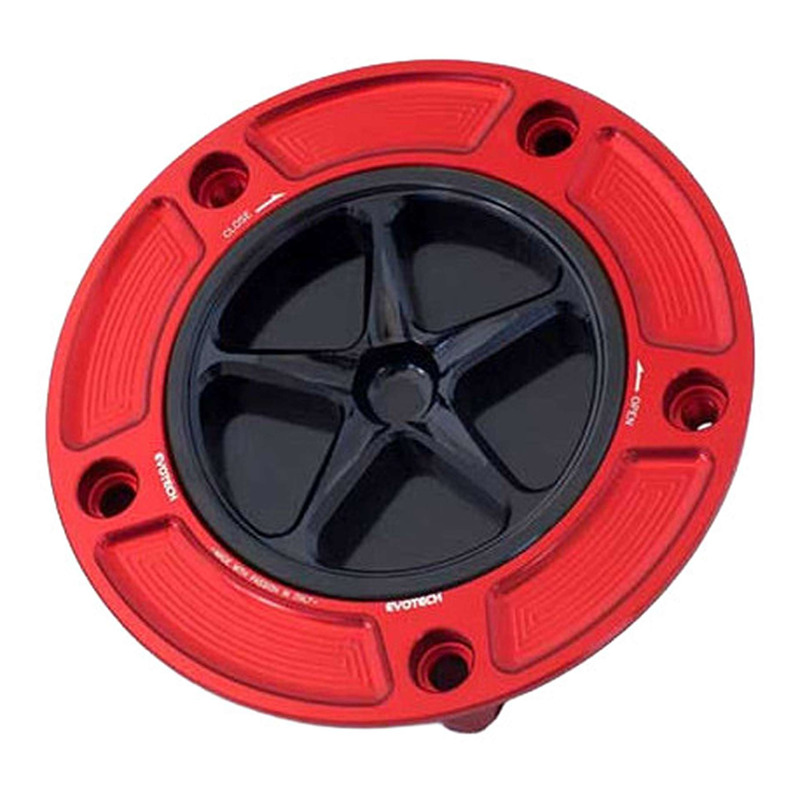 Bouchon de réservoir Evotech aluminium noir/rouge Yamaha YZF-R6 99-19