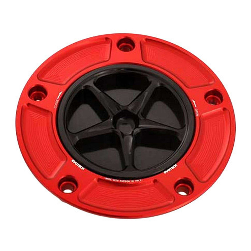 Bouchon de réservoir Evotech aluminium noir/rouge Kawasaki ZX-6R 03-05