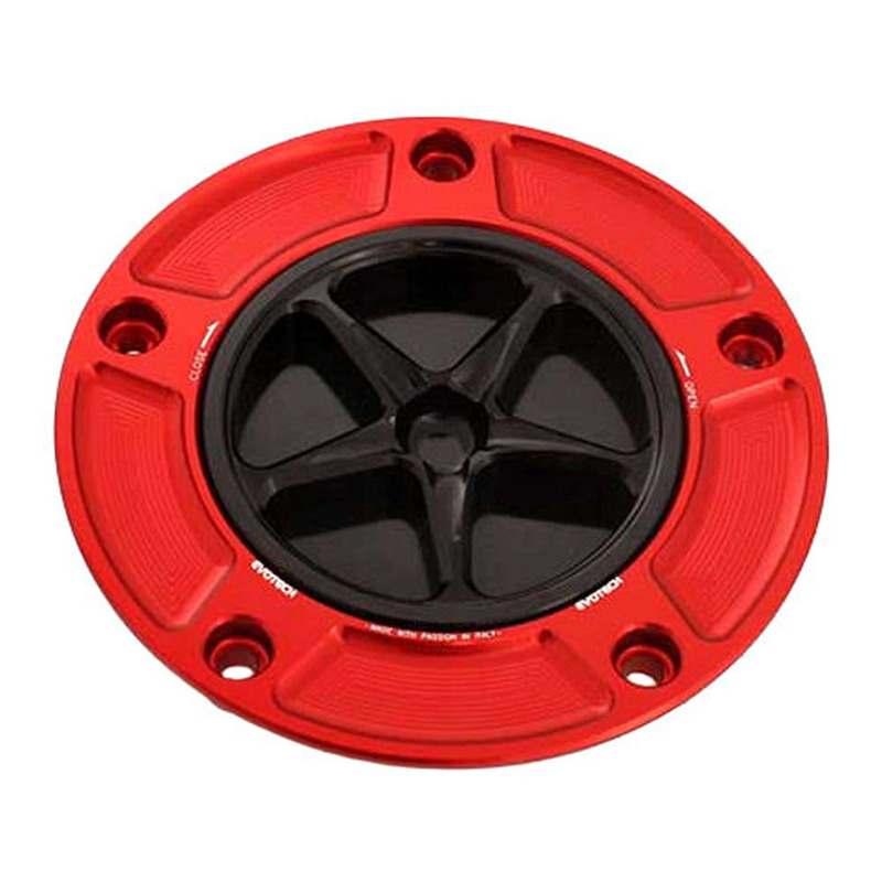 Bouchon de réservoir Evotech aluminium noir/rouge Kawasaki ZX-6R 07-16