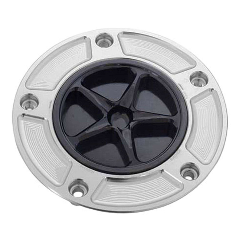 Bouchon de réservoir Evotech aluminium noir/silver Kawasaki ZX-6R 03-05