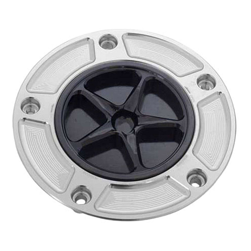 Bouchon de réservoir Evotech aluminium noir/silver Kawasaki ZX-6R 07-16