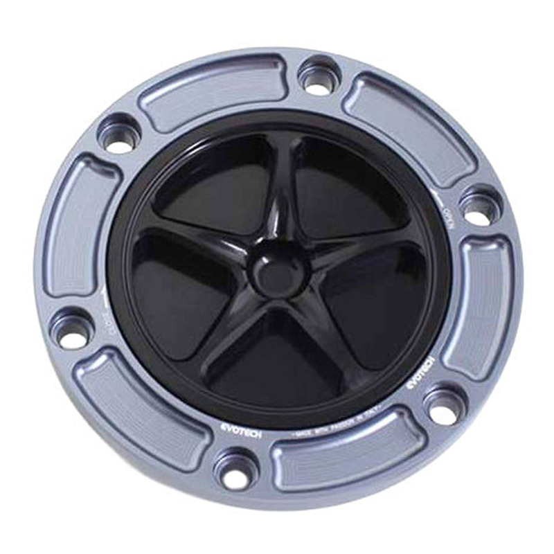 Bouchon de réservoir Evotech aluminium Noir/Titane Aprilia Tuono 660