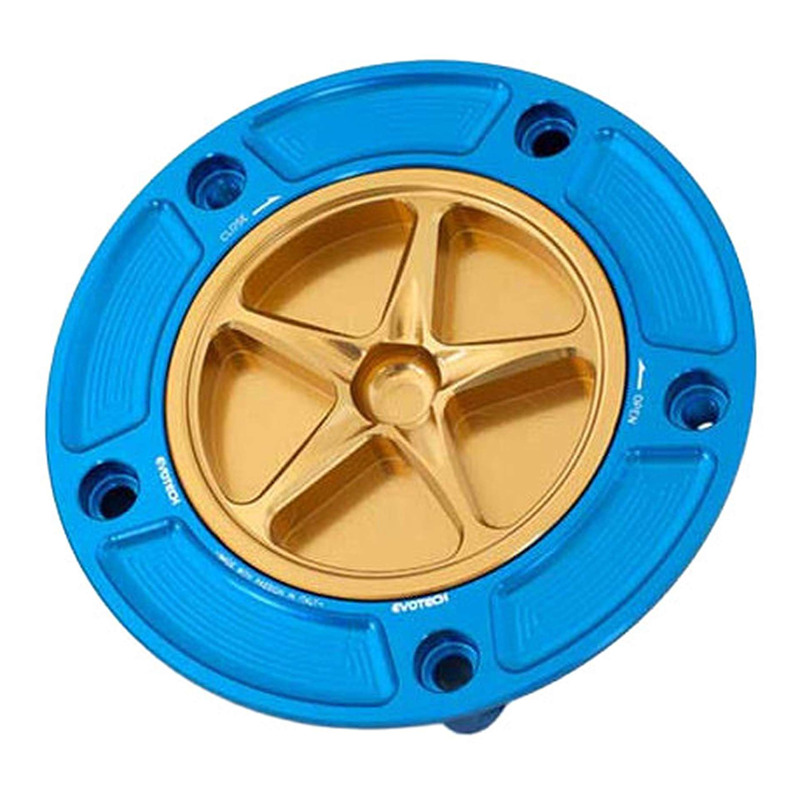 Bouchon de réservoir Evotech aluminium Or/Bleu Suzuki GSX-R