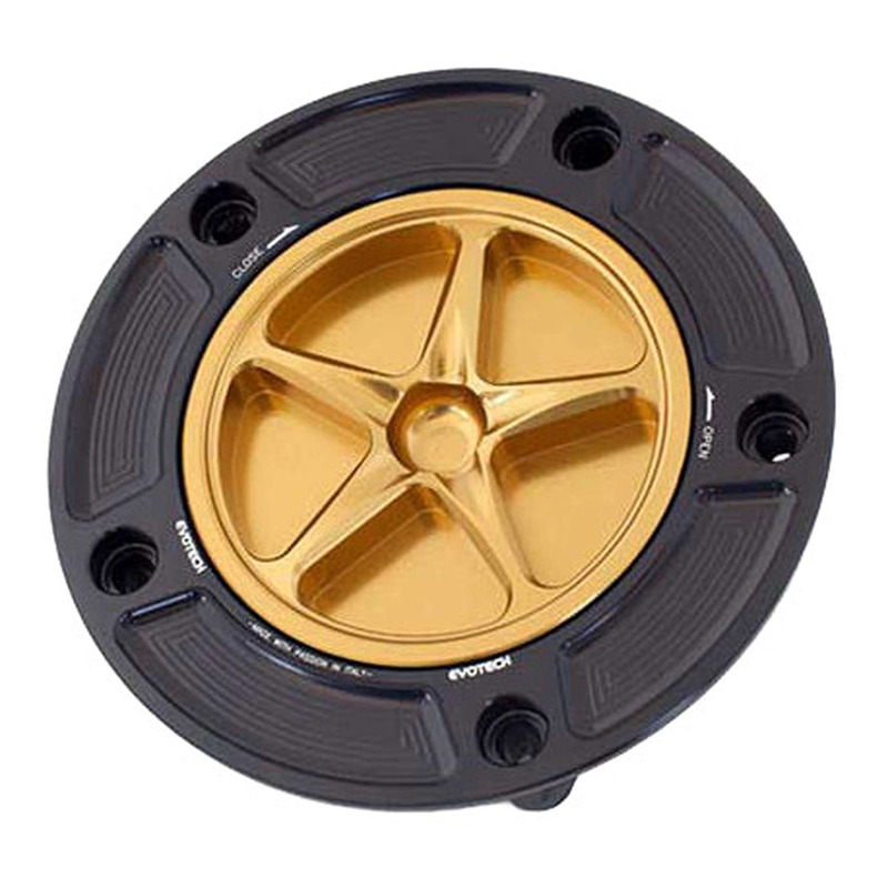 Bouchon de réservoir Evotech aluminium Or/Noir Suzuki GSX-R