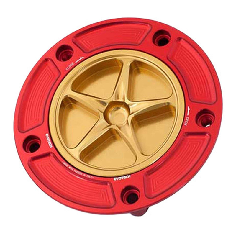 Bouchon de réservoir Evotech aluminium Or/Rouge Suzuki GSX-R 600 04-1