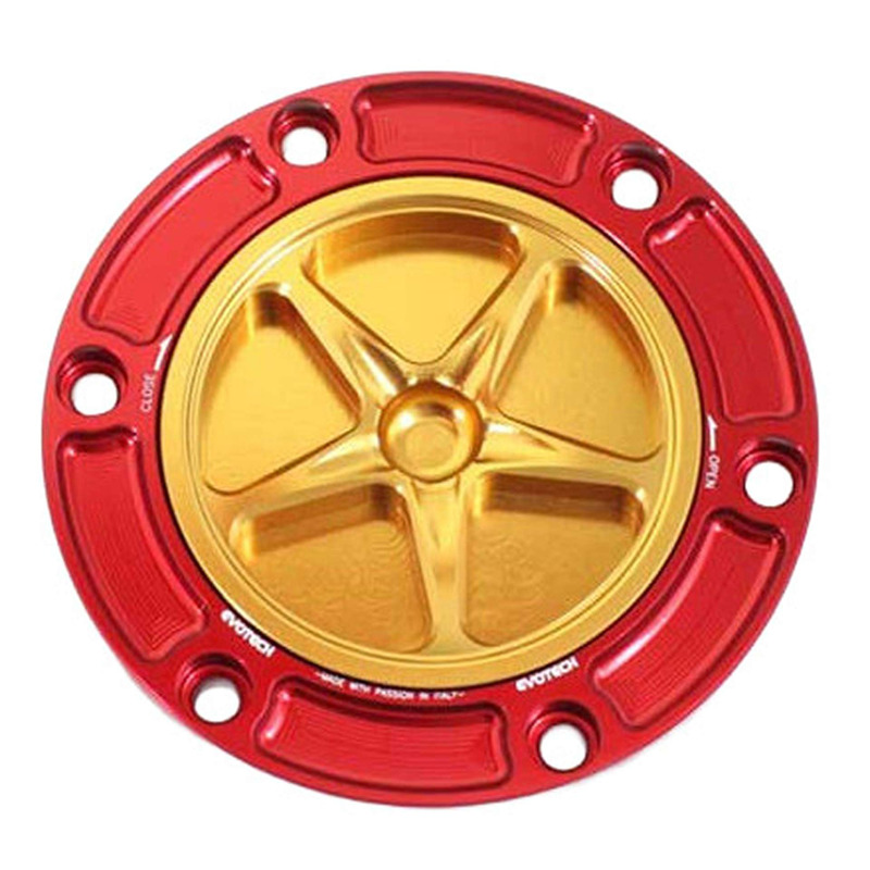 Bouchon de réservoir Evotech aluminium Or/Rouge Aprilia Tuono 660 21-