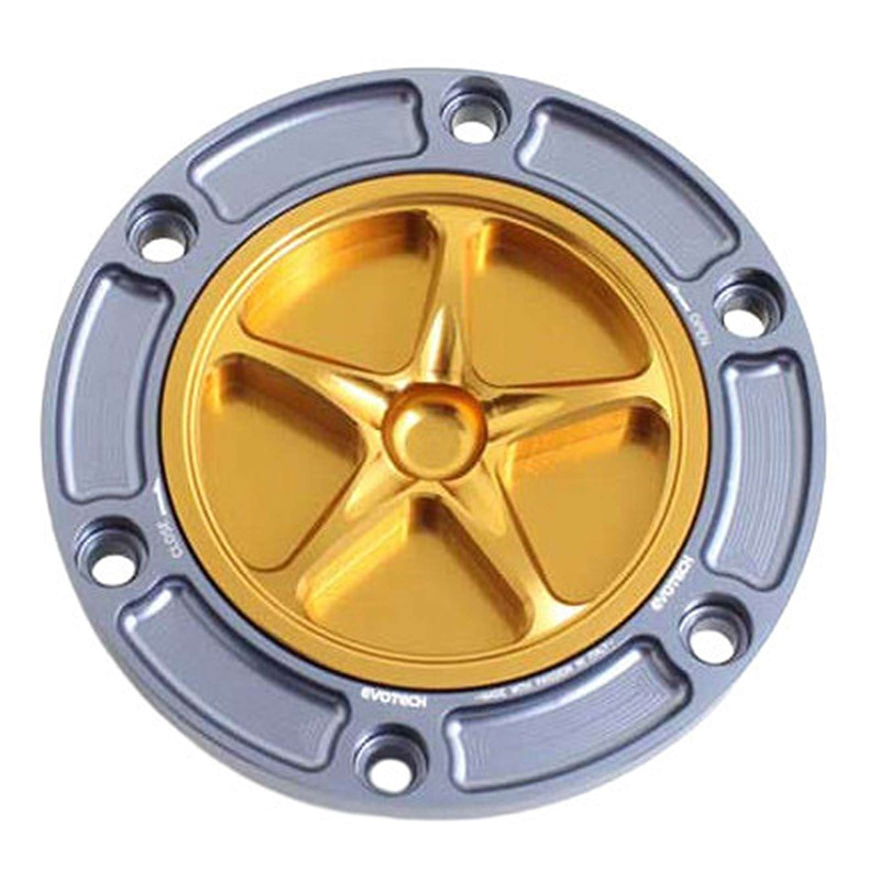 Bouchon de réservoir Evotech aluminium Or/Titane Aprilia Tuono 660 21