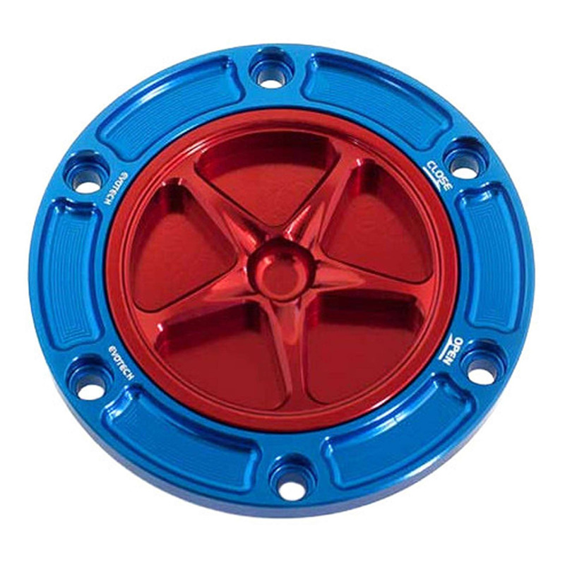 Bouchon de réservoir Evotech aluminium Rouge/Bleu Aprilia Tuono 660 2