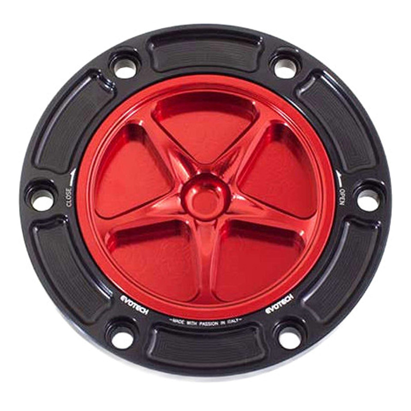 Bouchon de réservoir Evotech aluminium Rouge/Noir Aprilia Tuono 660 2