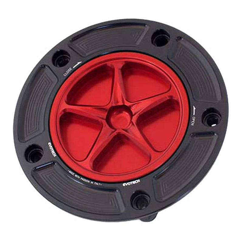 Bouchon de réservoir Evotech aluminium rouge/noir Yamaha YZF-R6 99-19