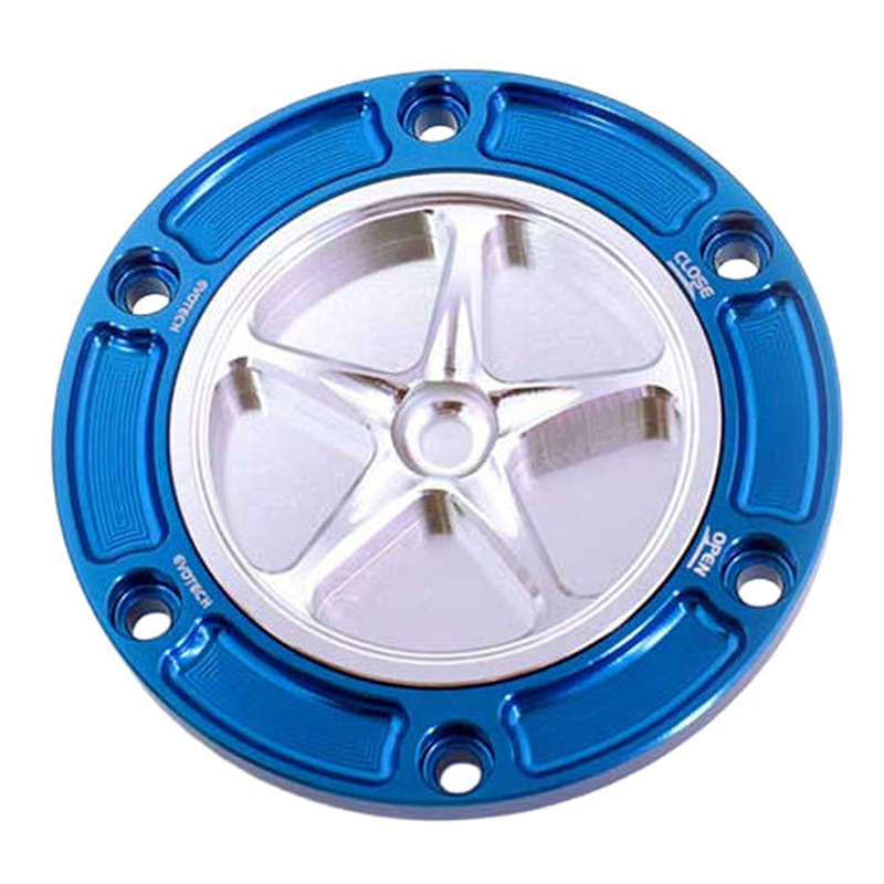 Bouchon de réservoir Evotech aluminium Silver/Bleu Aprilia Tuono 660