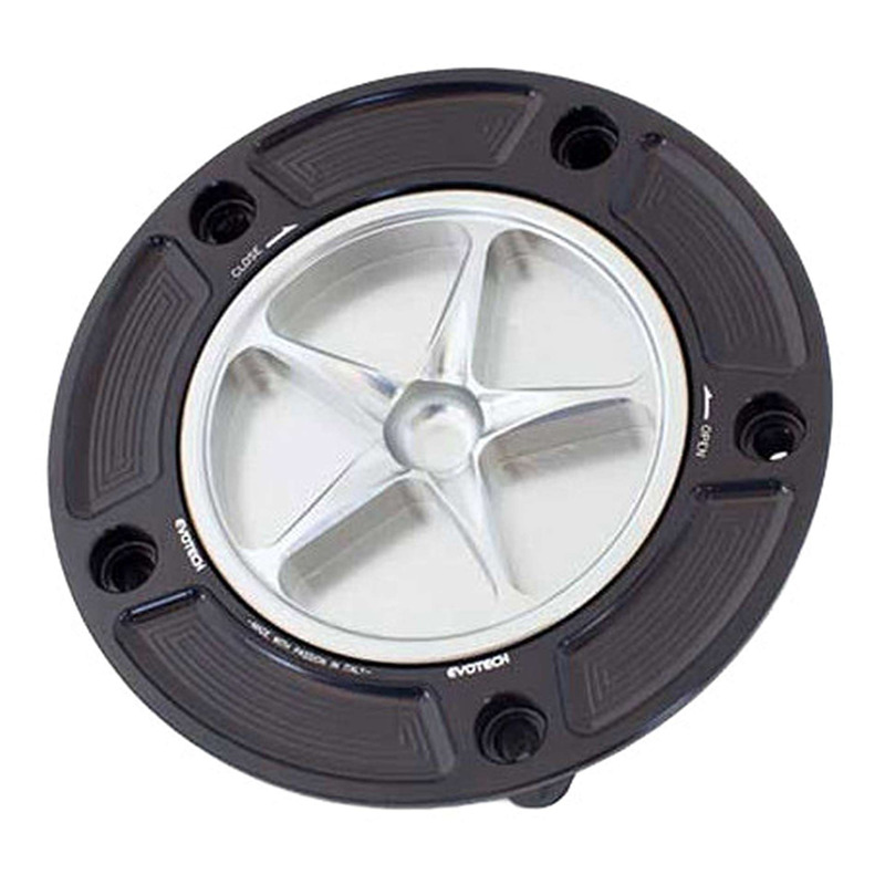 Bouchon de réservoir Evotech aluminium silver/noir Yamaha YZF-R6 99-19