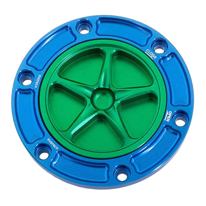Bouchon de réservoir Evotech aluminium Vert/Bleu Aprilia Tuono 660 21