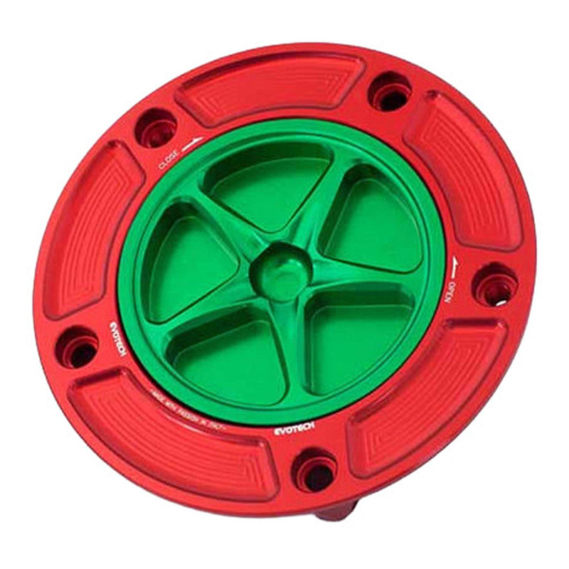 Bouchon de réservoir Evotech aluminium Vert/Rouge Suzuki GSX-R 600 04