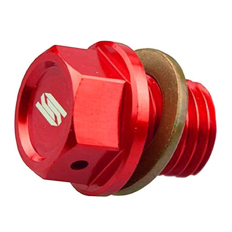 Bouchon de Vidange AimantÃ© SCAR en Aluminium AnodisÃ© Rouge pour KTM