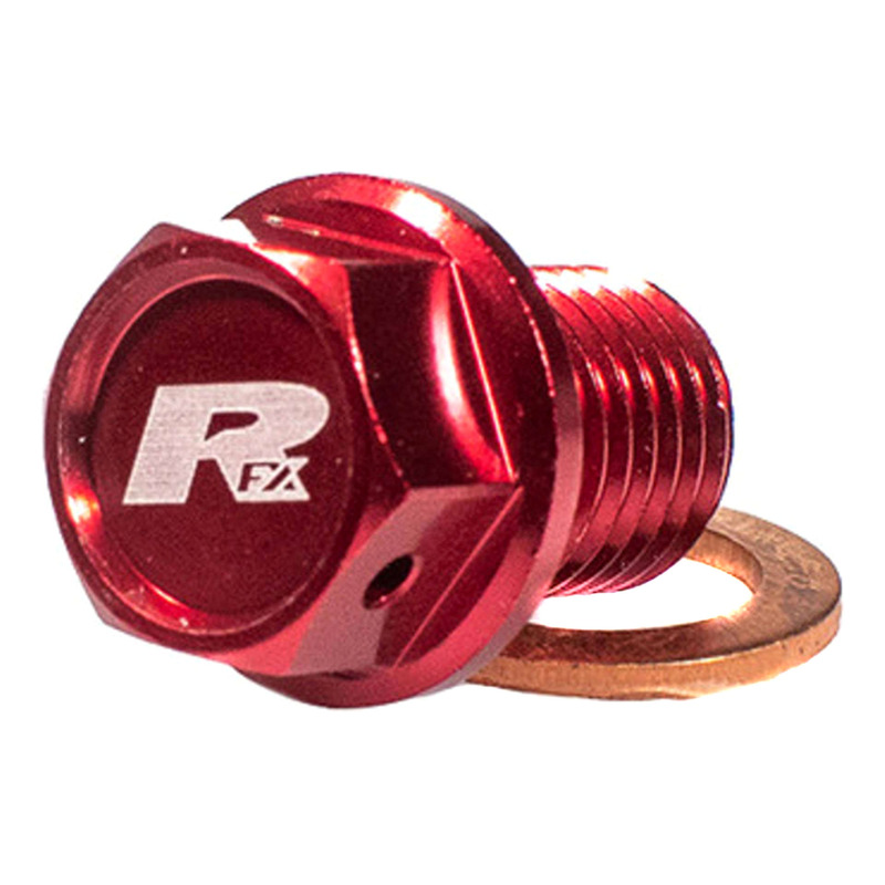 Bouchon de Vidange Magnétique RFX Pro en Aluminium Anodisé Rouge pou