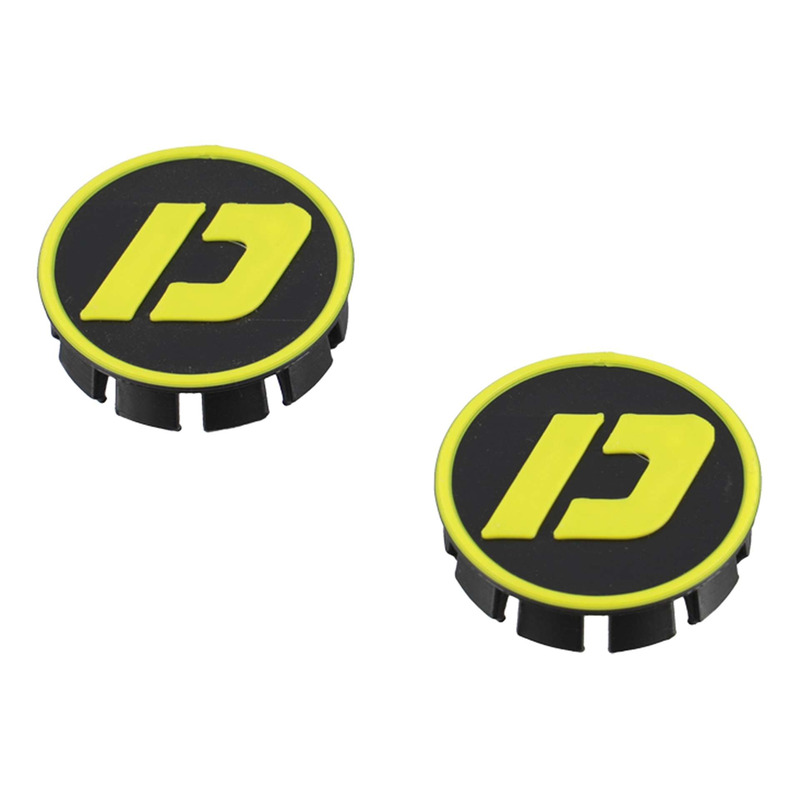 Bouchons de cadre Doppler noir/jaune Derbi Senda