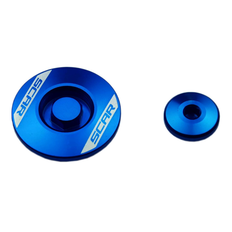 Bouchons de Carter Moteur LatÃ©raux SCAR en Aluminium AnodisÃ© Bleu po