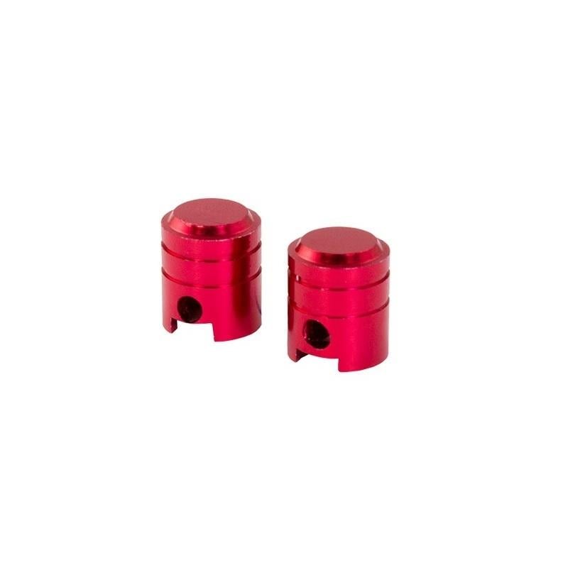 Bouchons de valve forme de piston rouges
