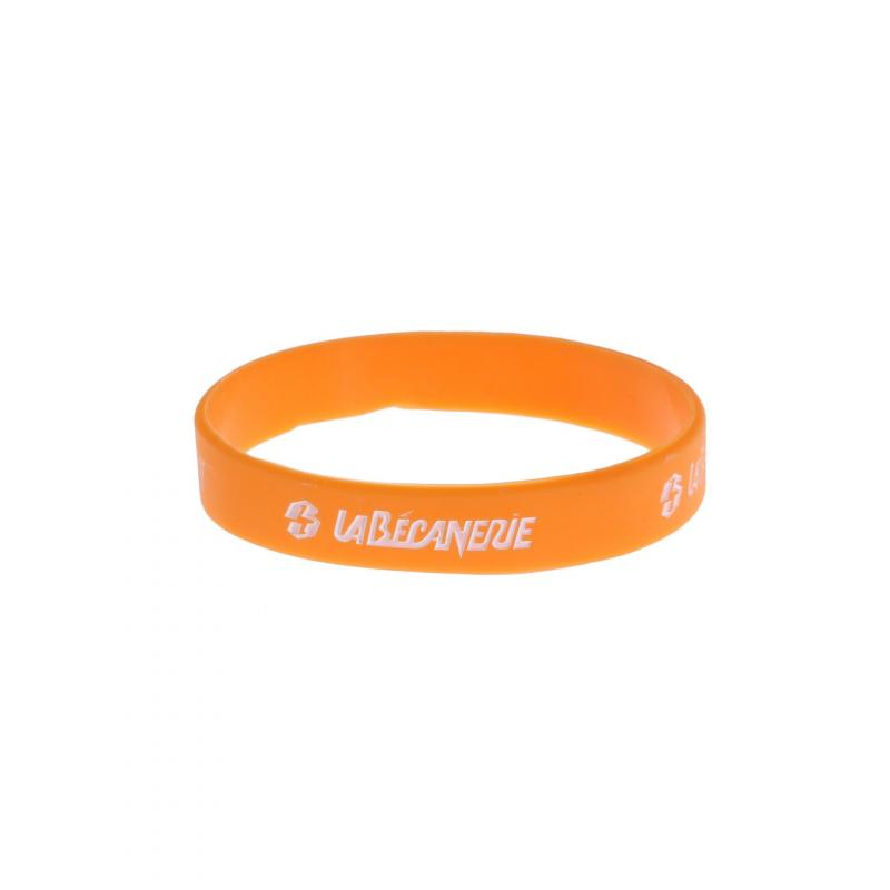 Bracelet silicone La Bécanerie orange/blanc