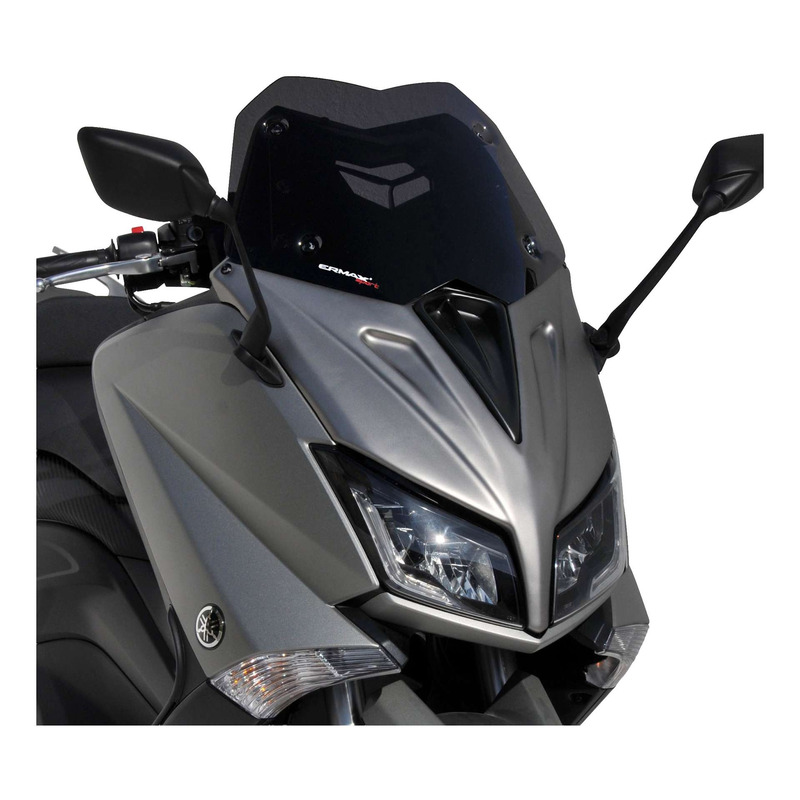 Bulle Ermax Hypersport 35 cm découpe en V Yamaha T-Max 530 12-16 noir satin opaque