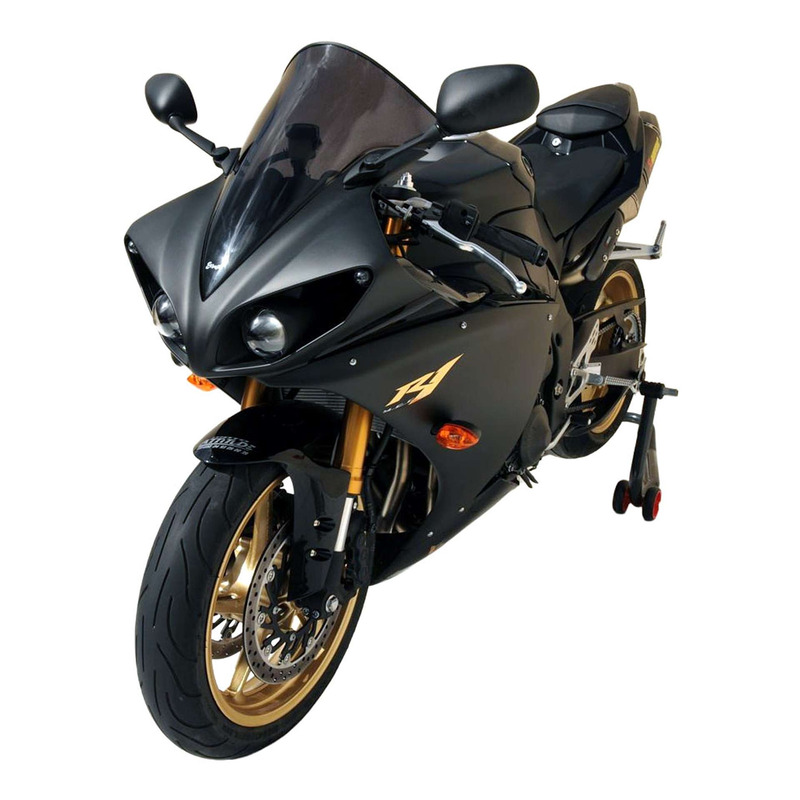 Bulle haute protection 48 cm (+5 cm) Ermax Yamaha YZF-R1 09-14 noir satin opaque