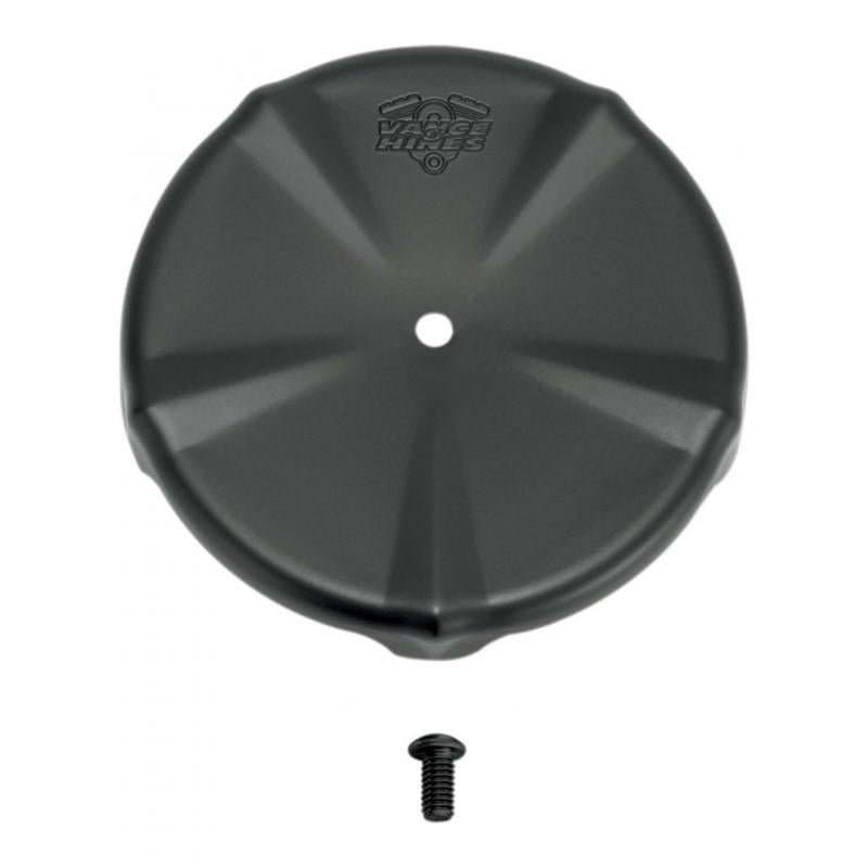 Cache filtre à air rond VO2 naked Ø 139,7mm (5,5') fixation vis centrale Harley Davidson noir
