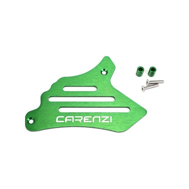 Cache pignon en aluminium vert Carenzi pour moteur AM6