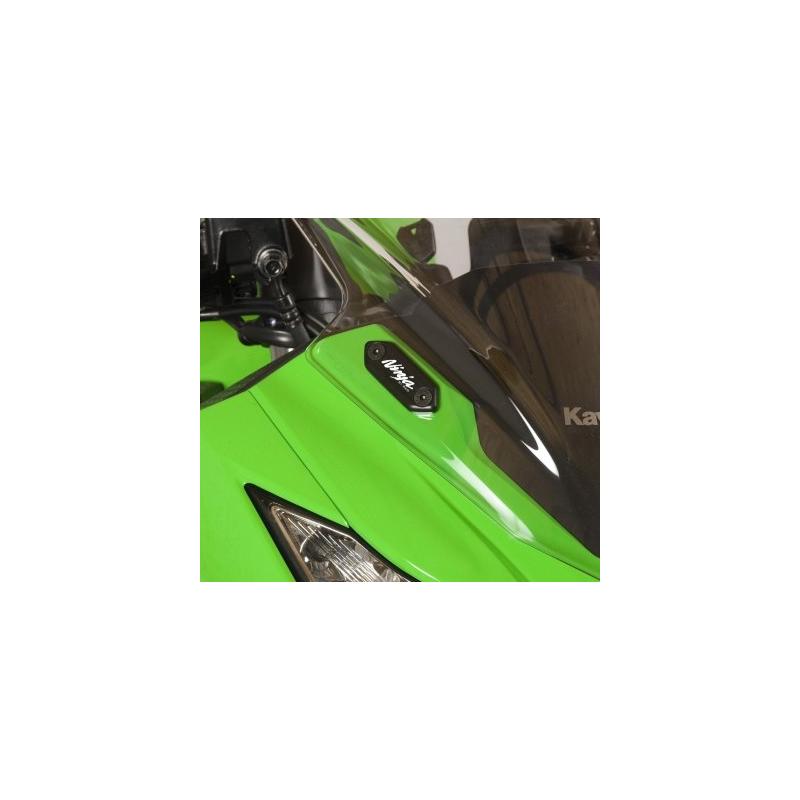 Caches orifices rétroviseurs R&G Racing noir Kawasaki ZX-6R 12-17