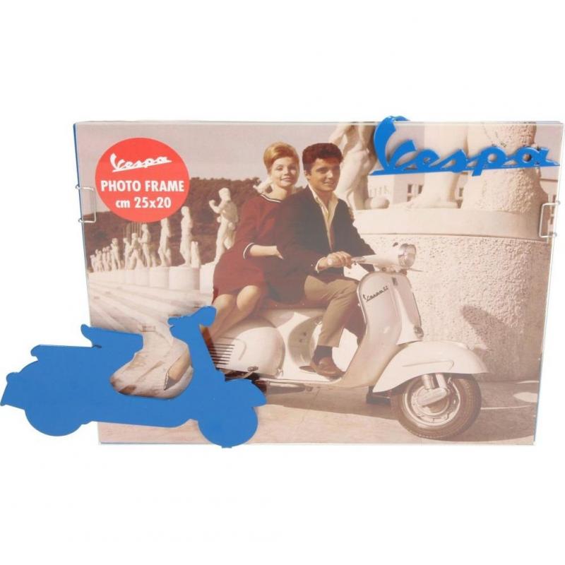 Cadre photo métal Vespa bleu