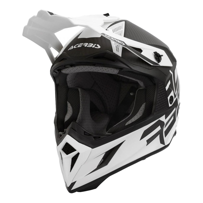 Casque cross Acerbis Impact Steel Carbon blanc/noir mat- 2XL