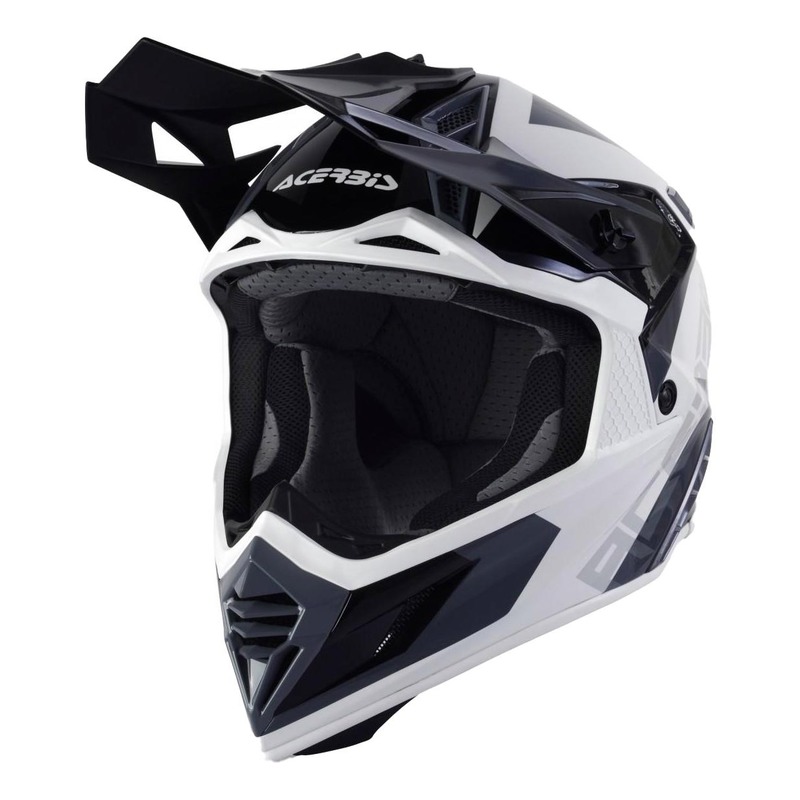 Casque cross Acerbis X-Track VTR blanc/noir/gris brillant- XS