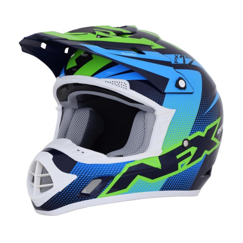 Casque cross AFX FX17 HOLESHOT bleu/vert- 2XL