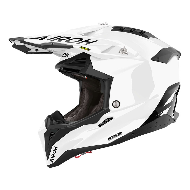 Casque cross Airoh Aviator 3 fim Color white gloss
