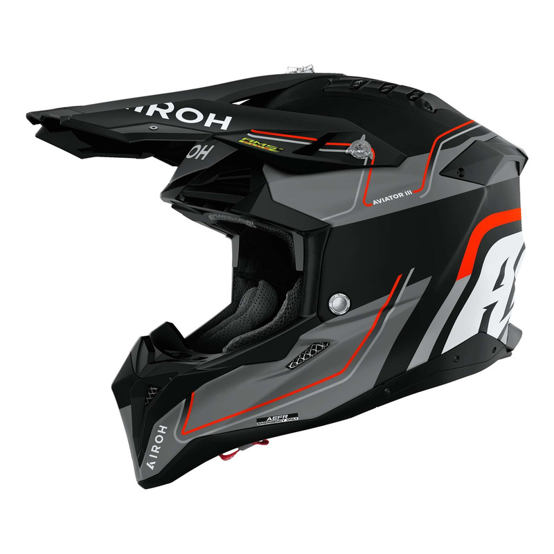 Casque cross Airoh Aviator 3 Leader orange