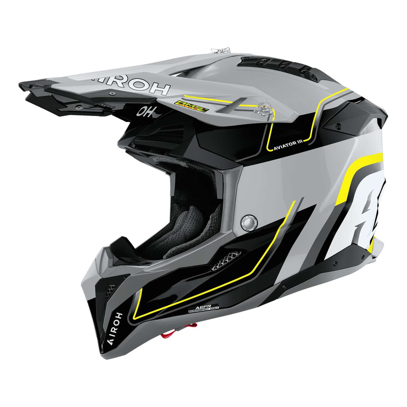 Casque cross Airoh Aviator 3 Leader yellow