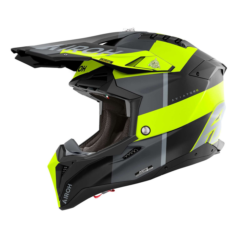 Casque cross Airoh Aviator 3 Monarch yellow matt